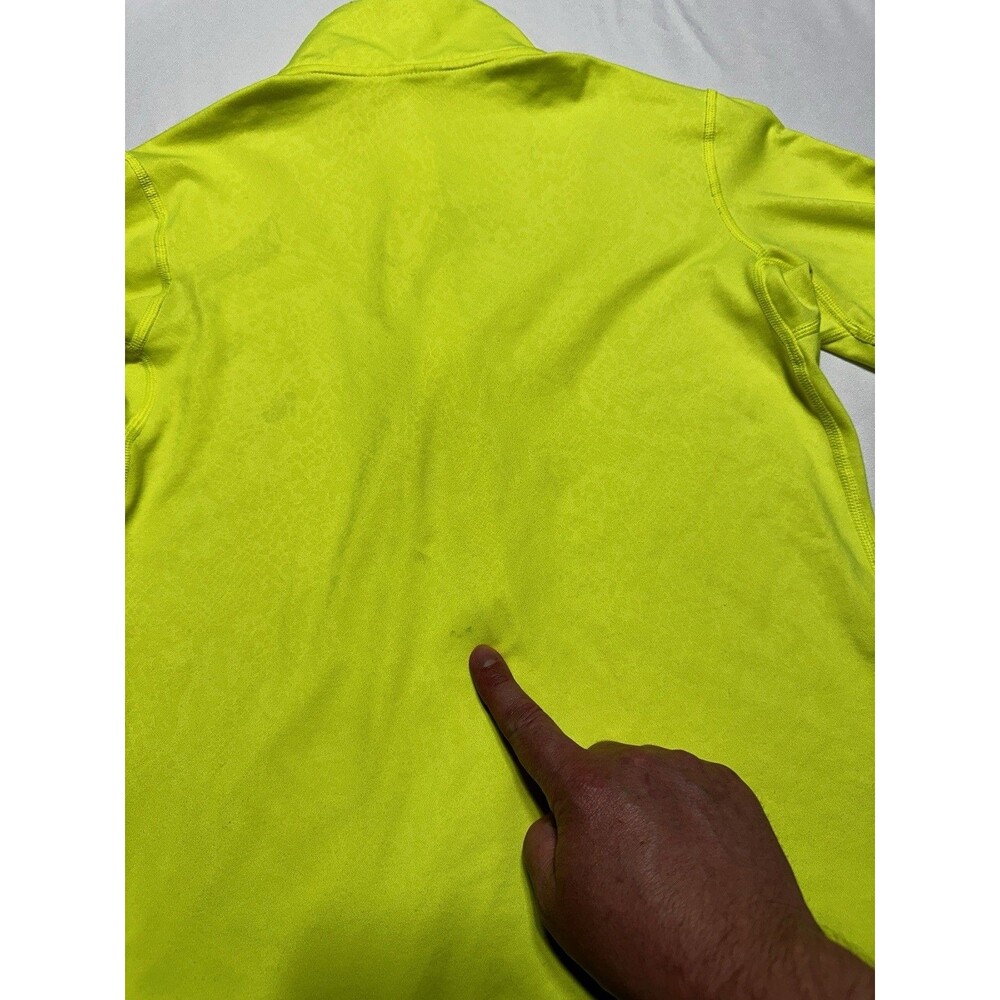 Nike Pro Dri Fit HyperWarm 1/2 Zip Pullover Running Yellow Women’s Large *READ - Picture 5 of 13